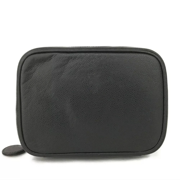 CHANEL CC Logo Grained Calfskin Cosmetics Vanity Hand Bag - Picture 7 of 12